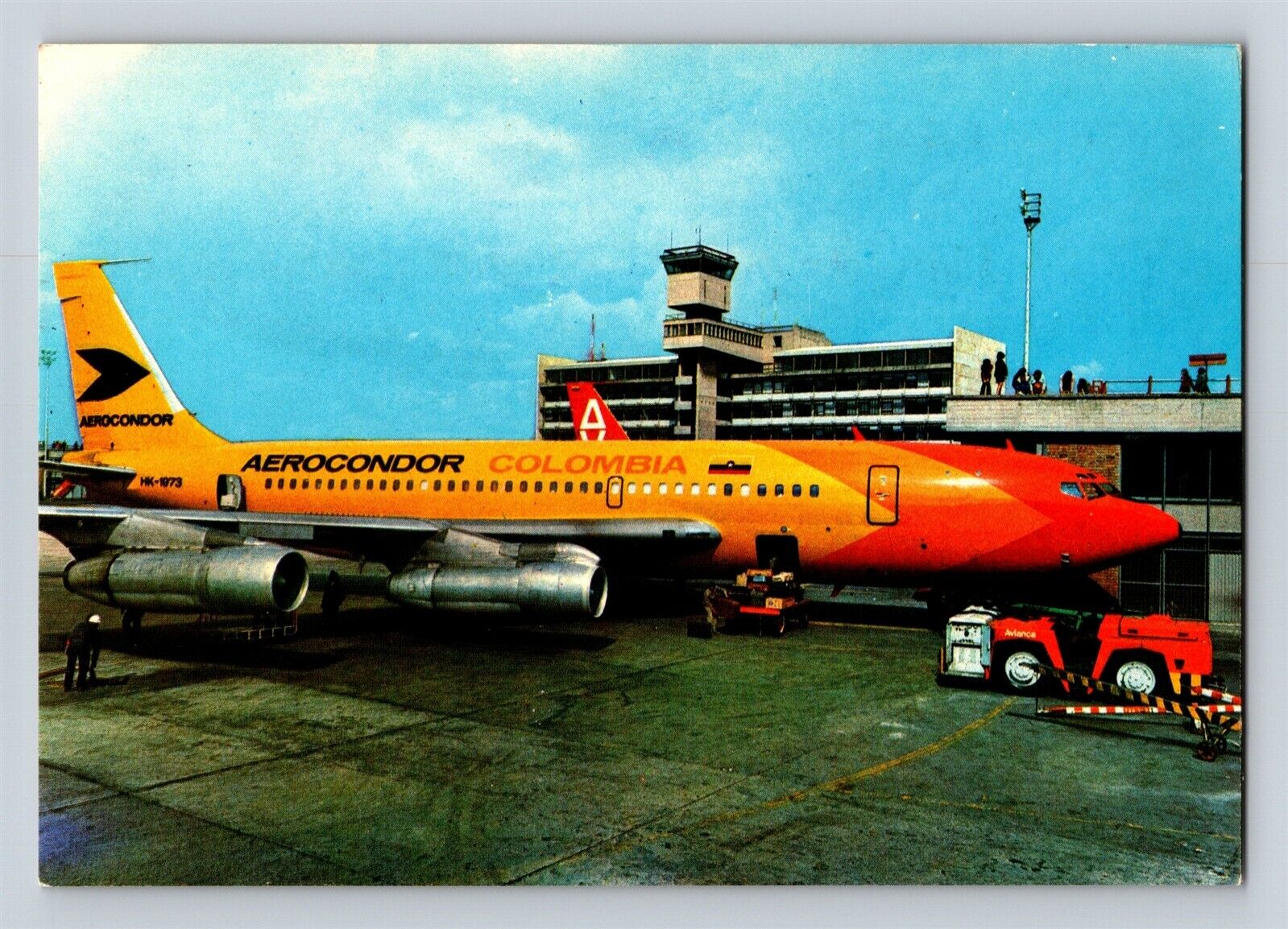 Airplane Postcard Aerocondor Airlines Issue Colombia Boeing 720 Movifoto C8