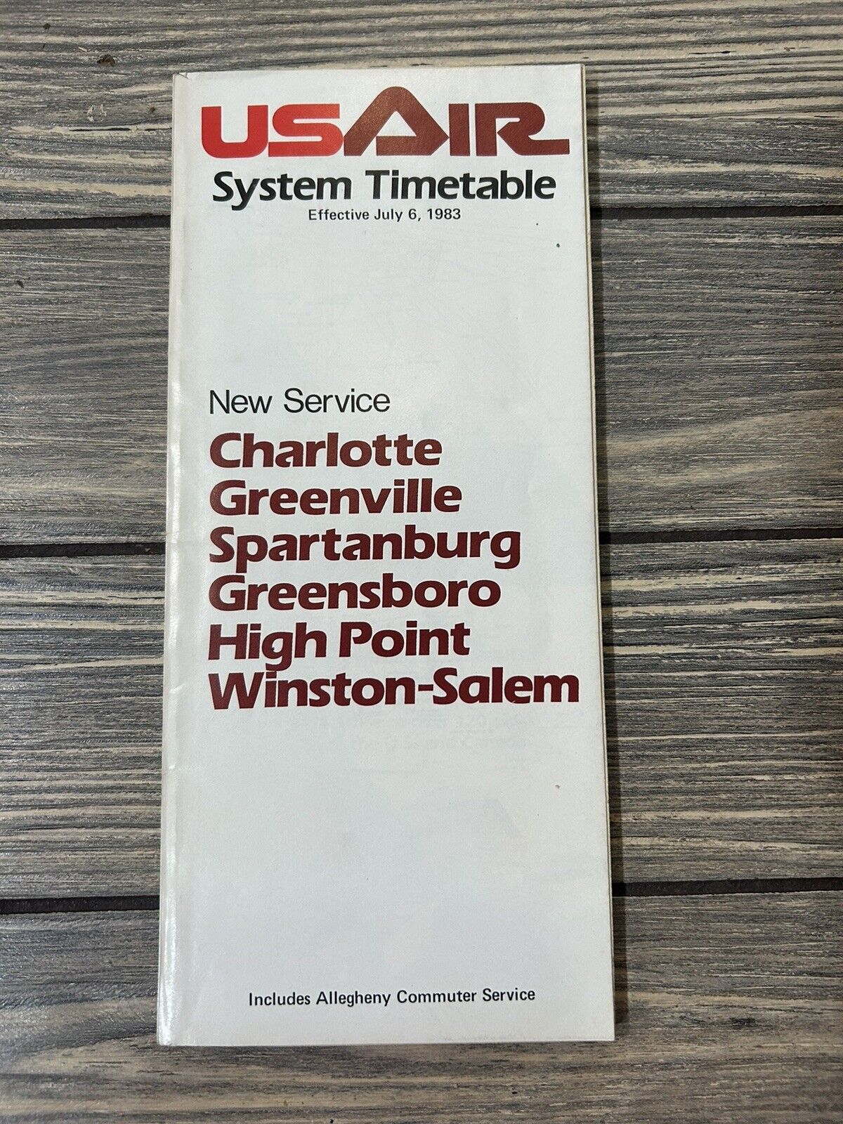 Vintage July 6 1983 US Air System Timetable Brochure Pamphlet