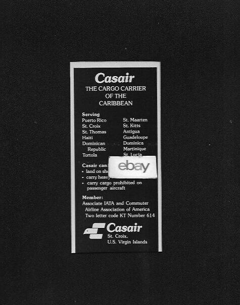 CASAIR AIR CARGO ST CROIX US VIRGIN ISLANDS CARIBBEAN AIR CARGO C-46 AD