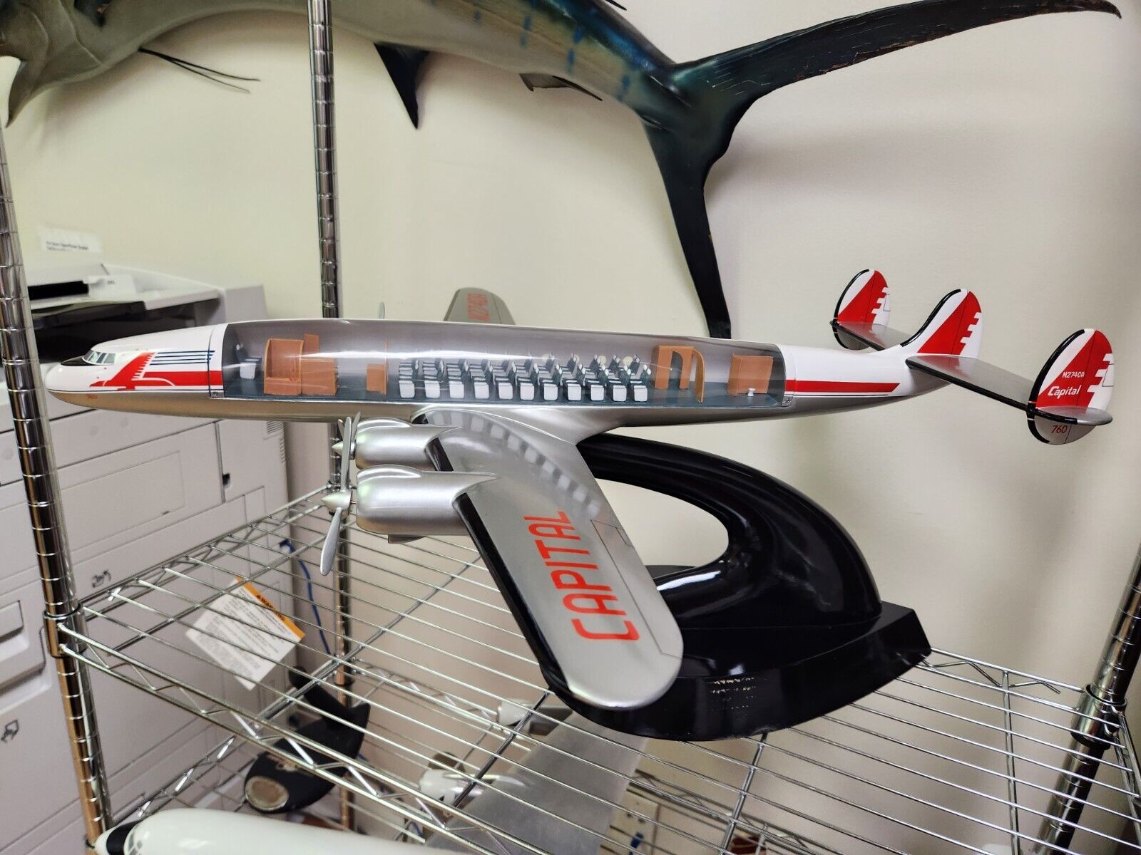 Capital Airlines Lockheed Constellation large display model. 28 inches.