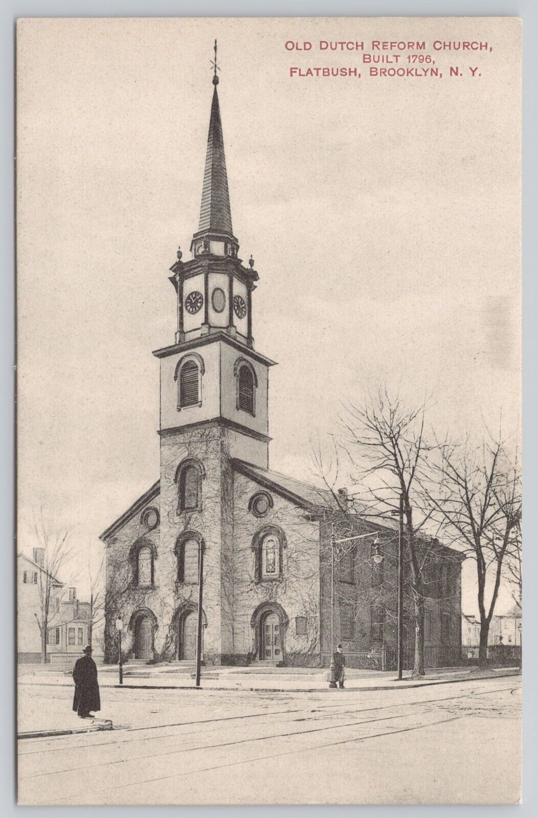 VTG Post Card Old Dutch Reform Church, Built 1796 Flatbush Brooklyn, N.Y. A176