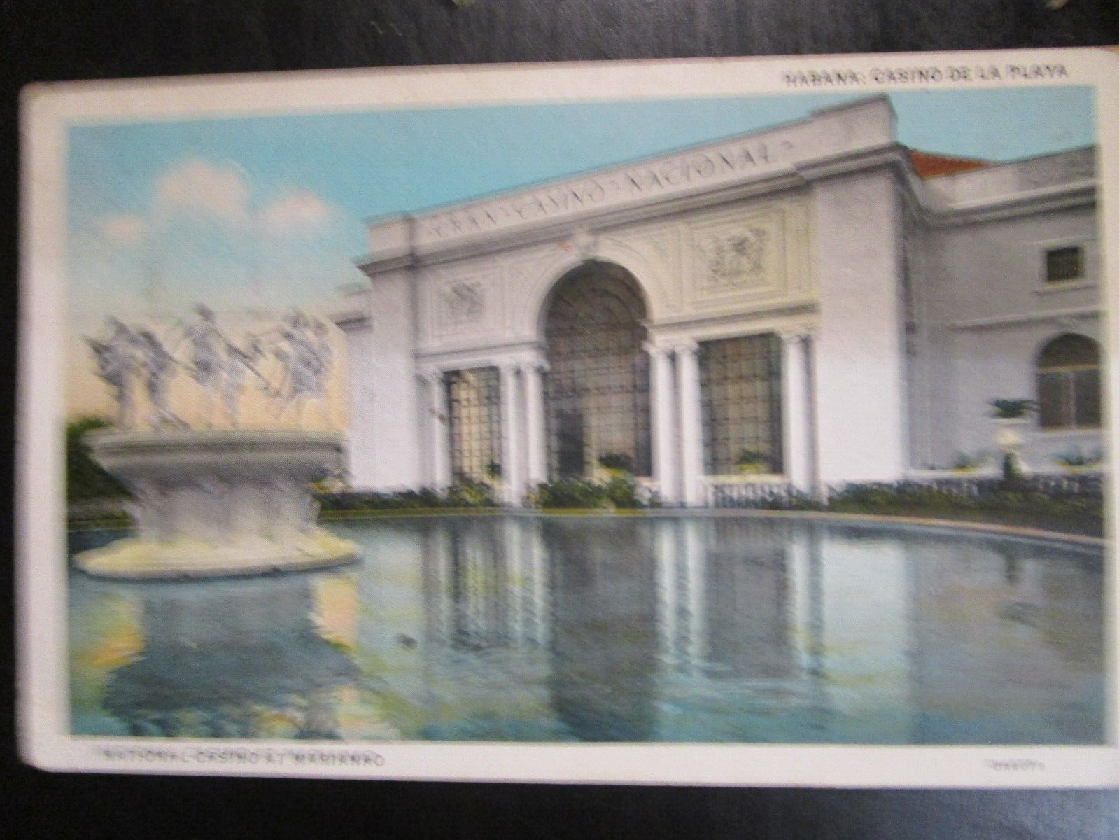 Antique 1930\'s Havana Cuba National Casino At Marina Postcard