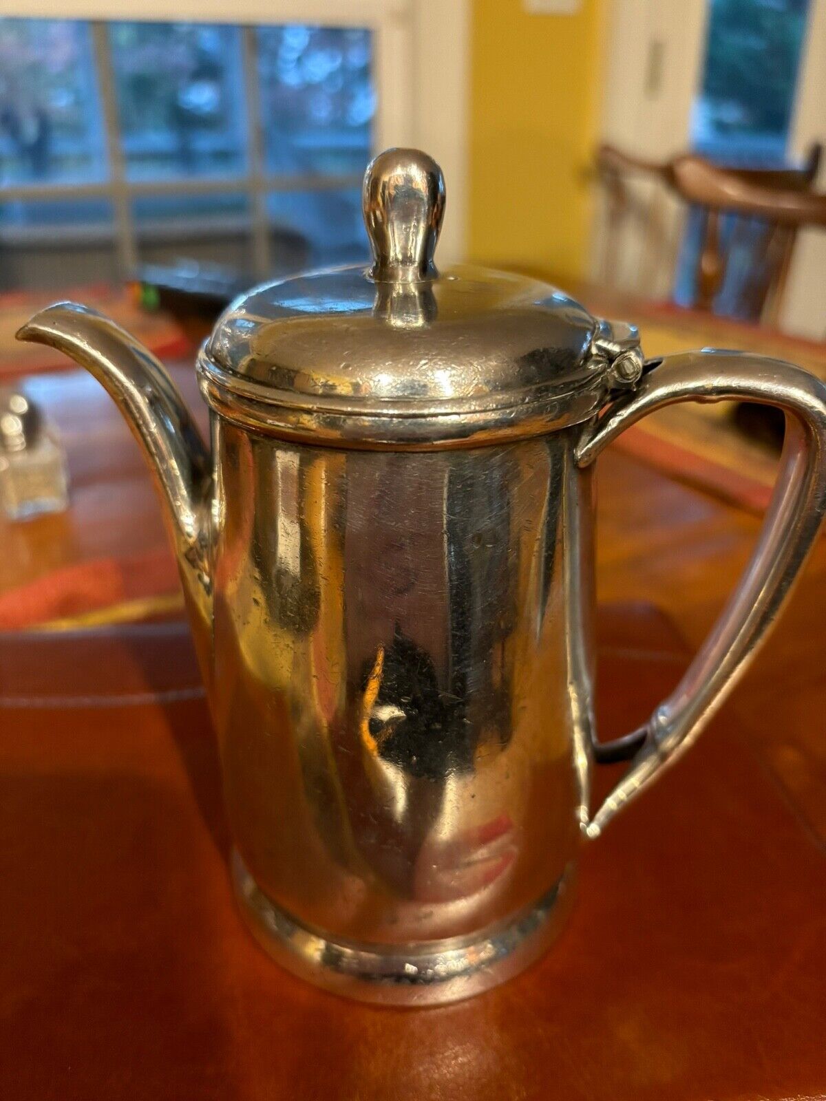 Railroad silver teapot C & N W.R.Y International Silver Co. Soldered