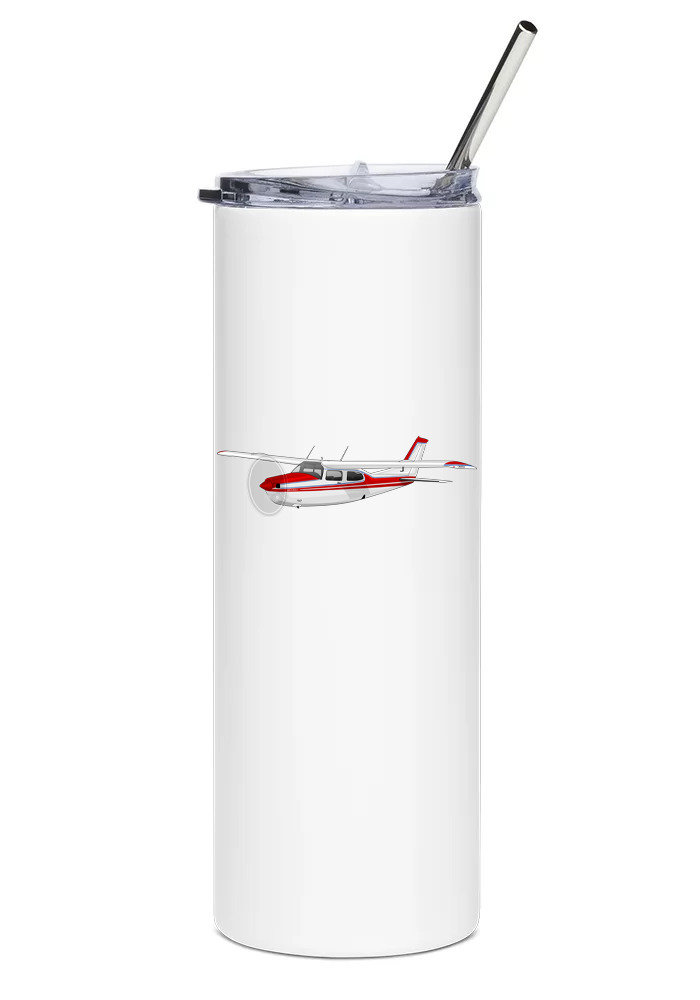 Cessna 210 Stainless Steel Water Tumbler with straw - 20oz.