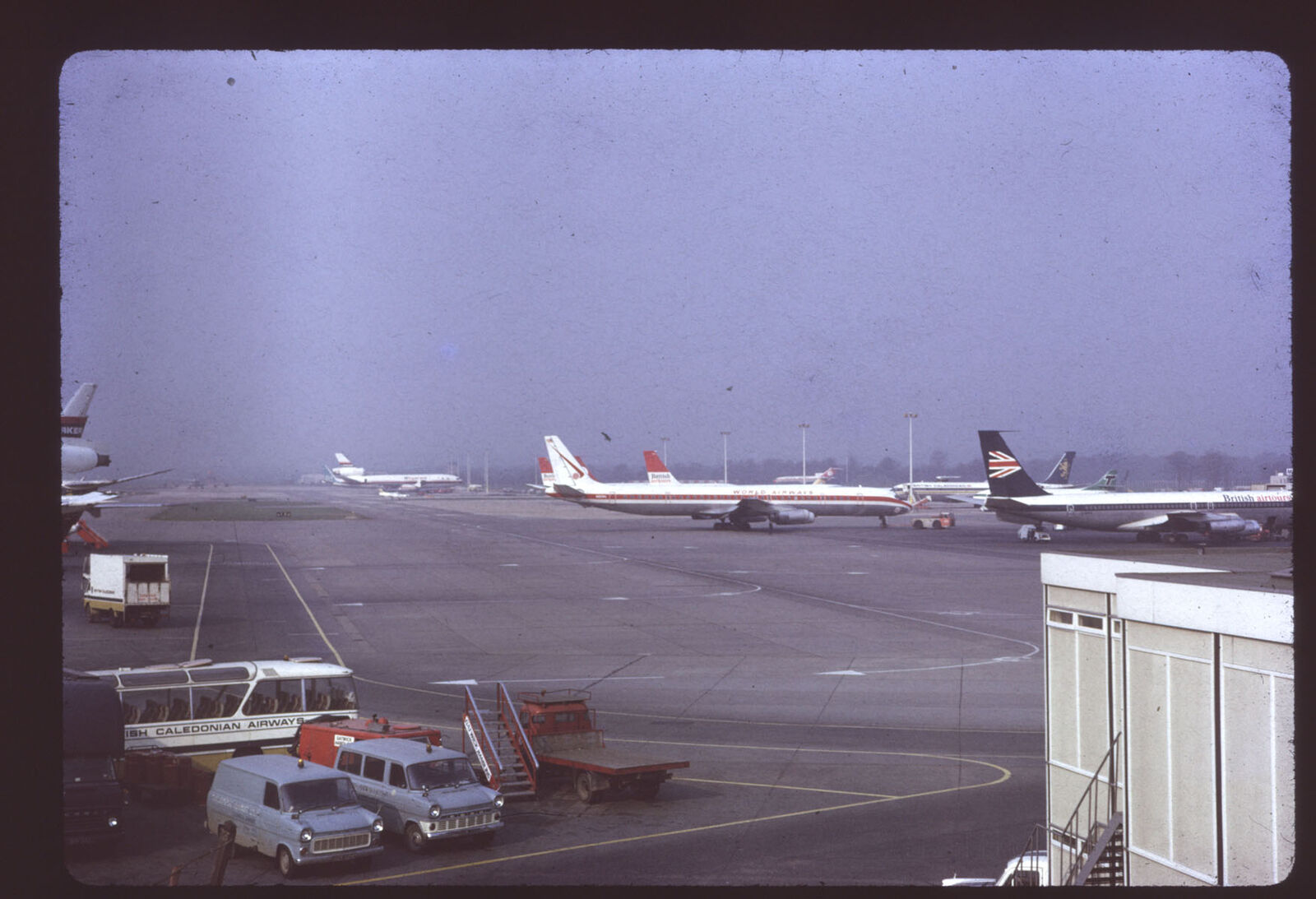 Orig 35mm airline slide World Airways DC-8-63 N806WA [2081]
