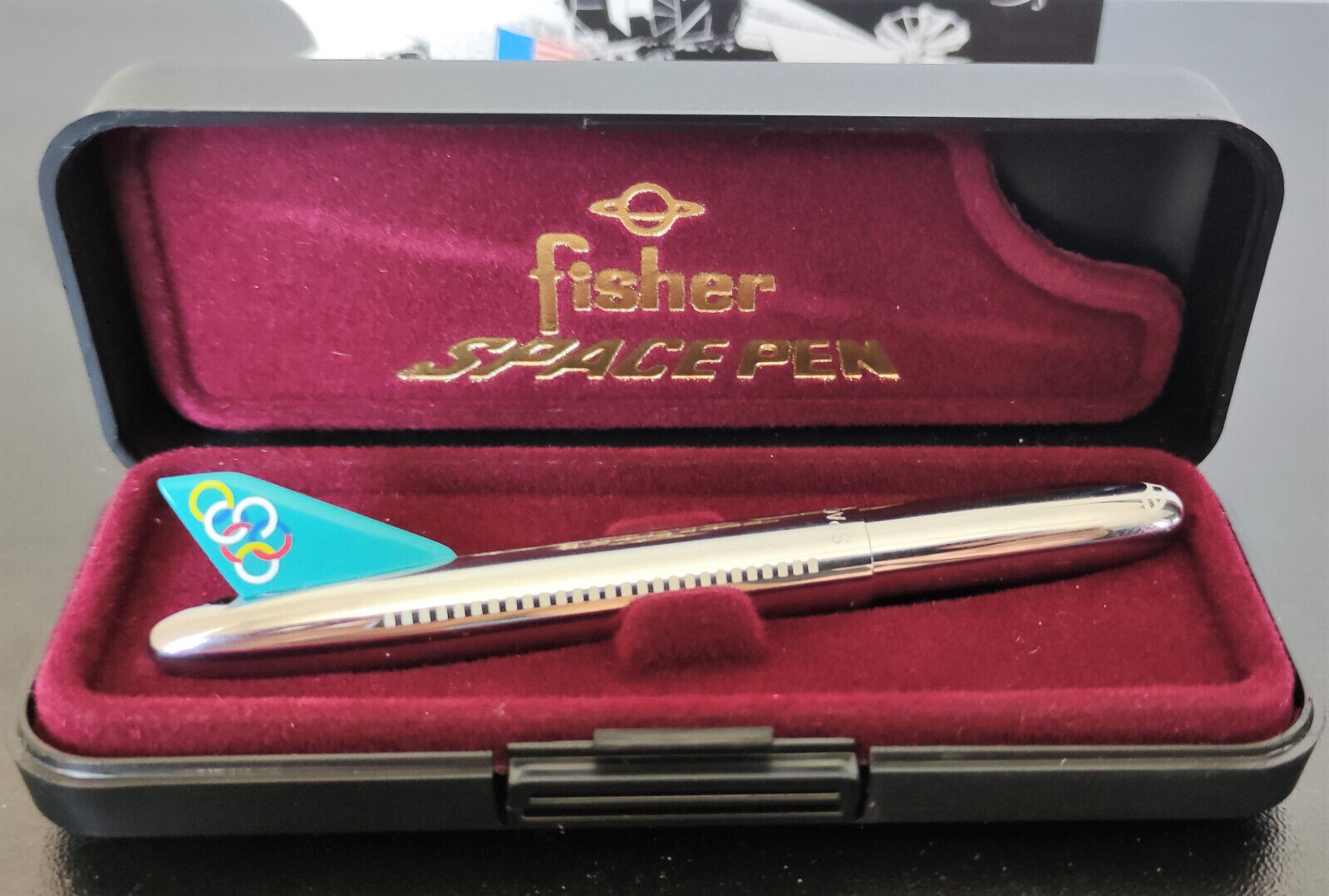 Ultra Rare Collecticle Fisher Space Pen Olympic Airways Chrome Plated Airplane