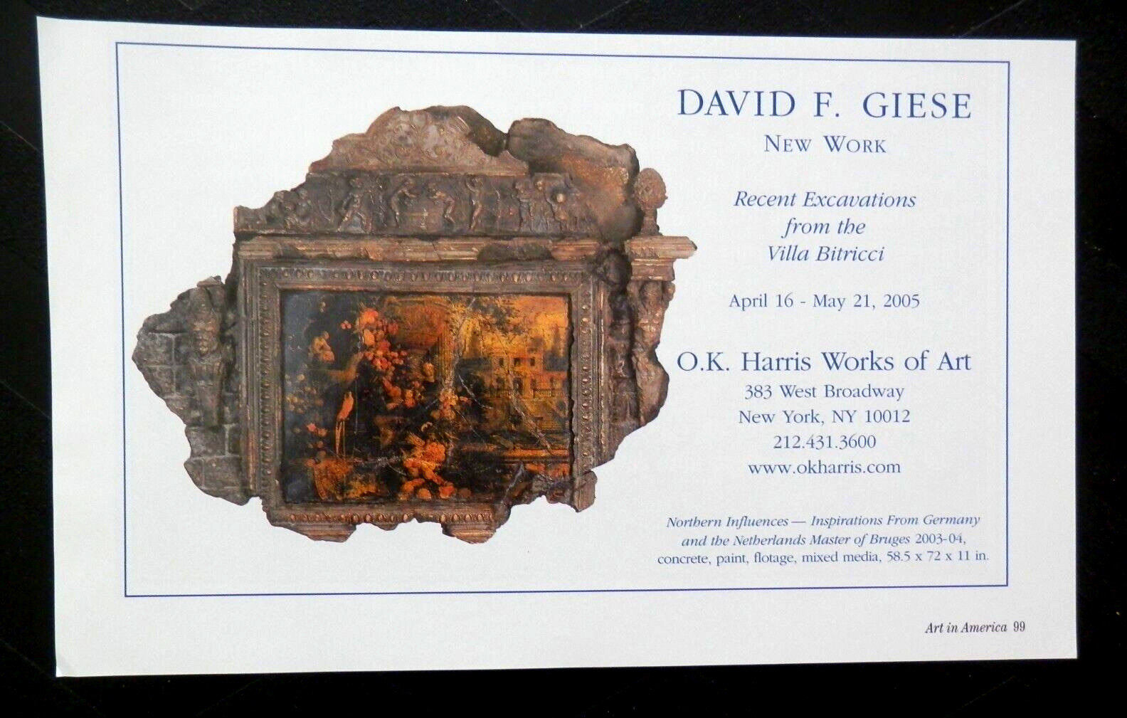 2005 PRINT AD, David Giese Art Exhibit, \
