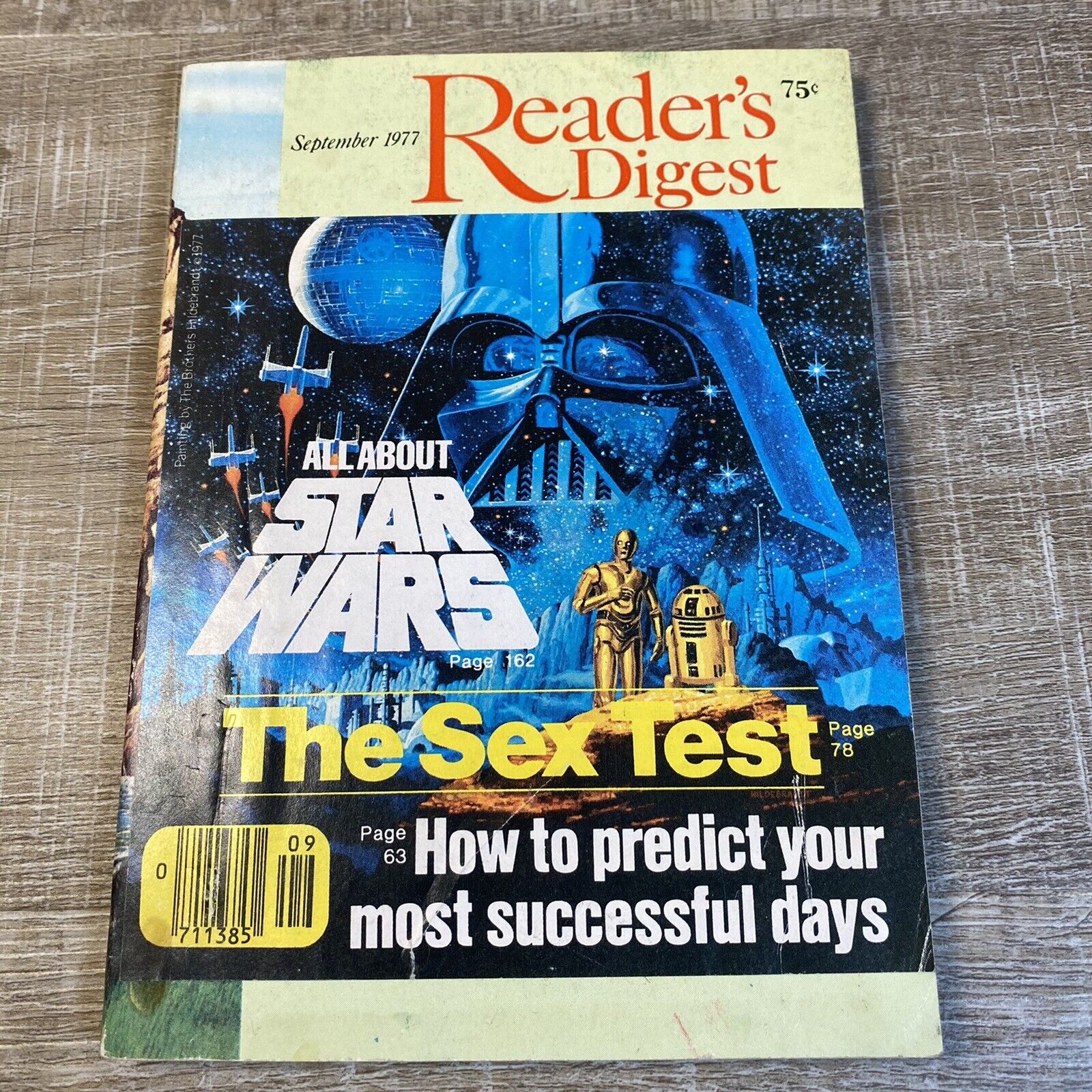 Star Wars Readers Digest Sept 1977 w/Original SW Cover Wrap Still Glued On VTG