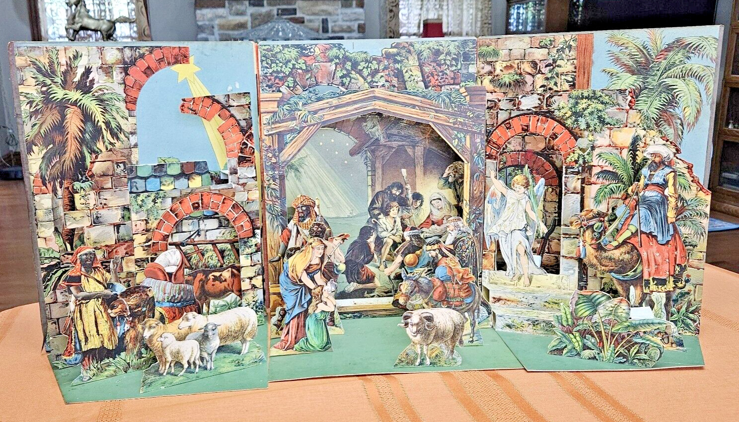 Die Krippe Christmas Nativity Pop Up Book German 1888- 1895? Paul Wagner READ