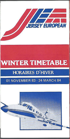 Jersey European Airways system timetable 11/1/83 [7072] Buy 4+ save 25%