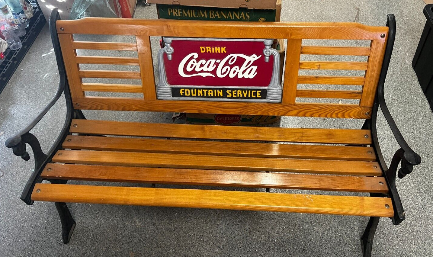 Vintage Coca-Cola Fountain Service Cast Iron Park Bench RESTORED PU ONLY