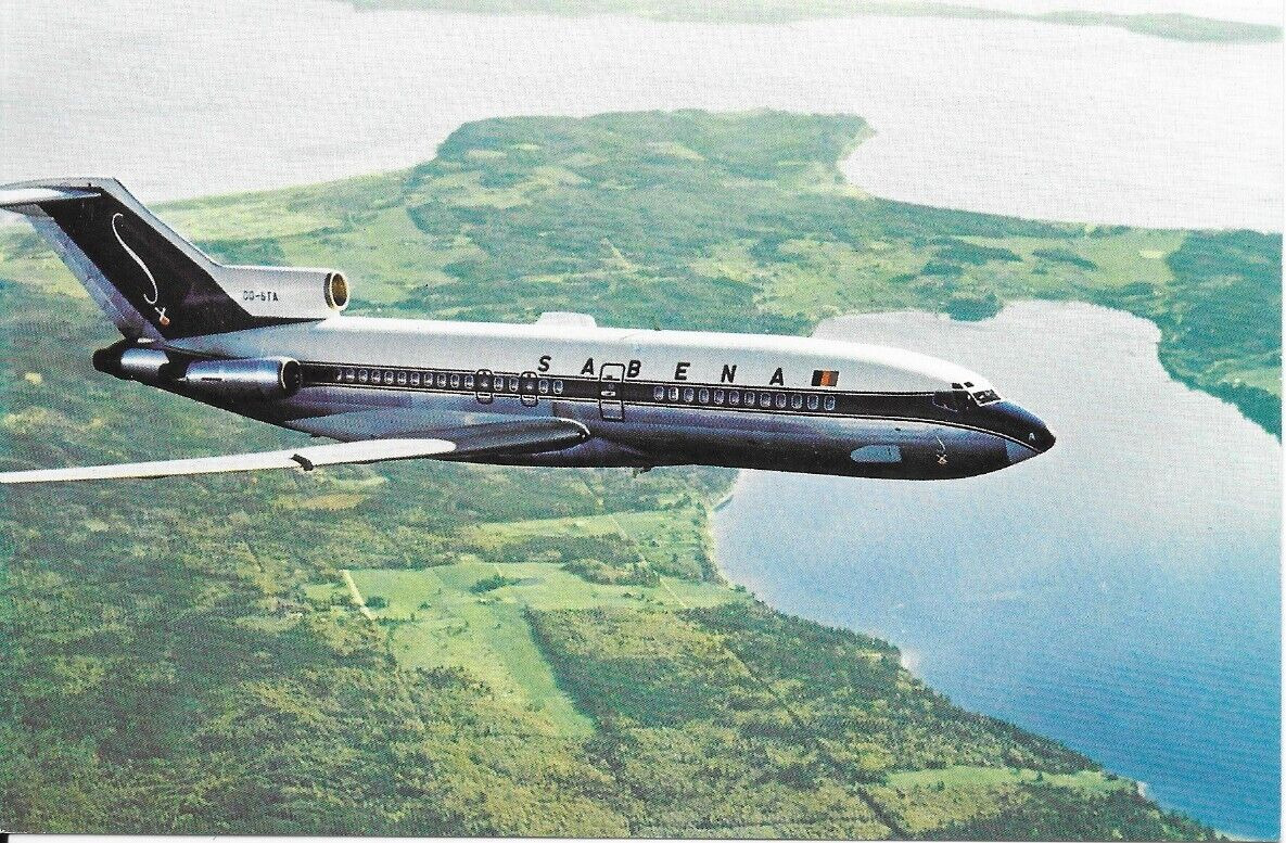 SABENA Belgian World Airlines  Boeing 727 Postcard, Airline Issue