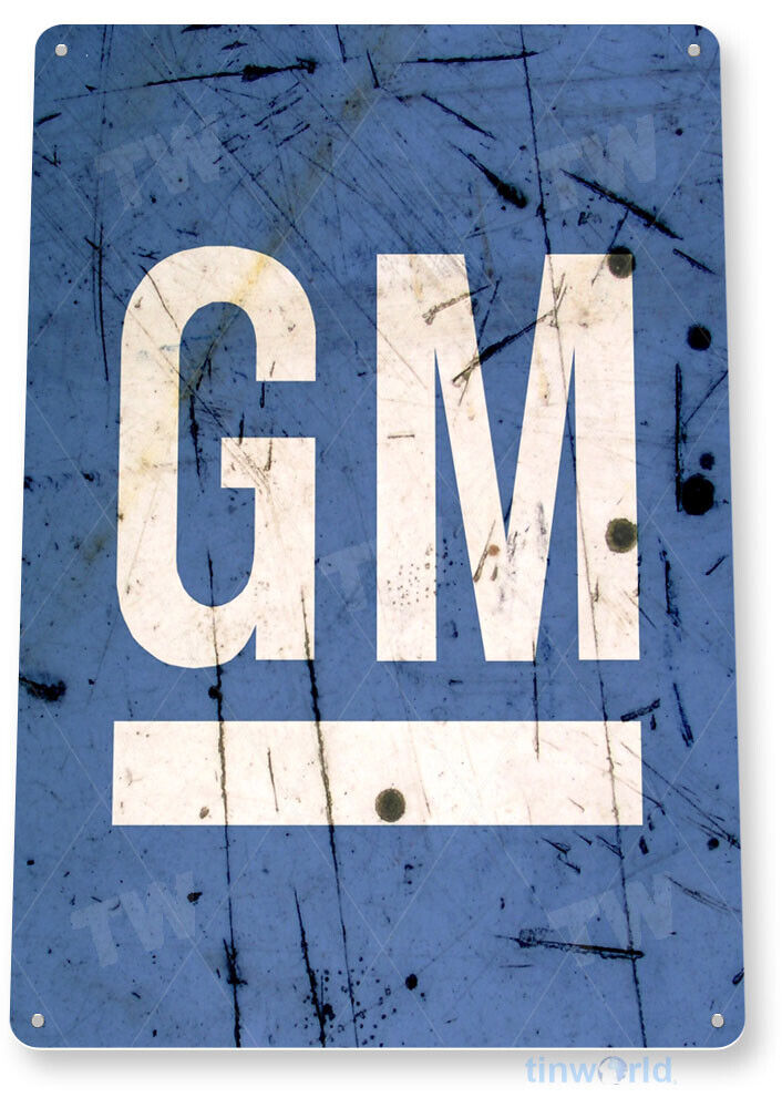 TIN SIGN GM Retro General Motors Service Auto Sales Shop Garage Store B097