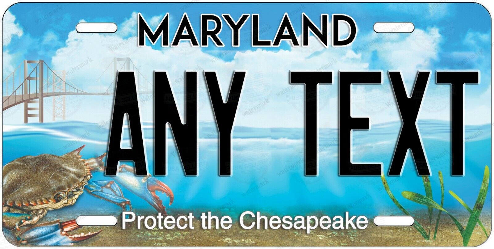 MARYLAND Chesapeake Bay License Plate Novelty Personalized Any Text for Auto ATV