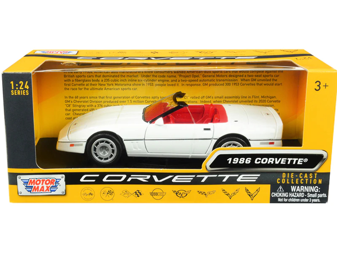 1986 Chevrolet Corvette C4 Convertible White with Red Interior \