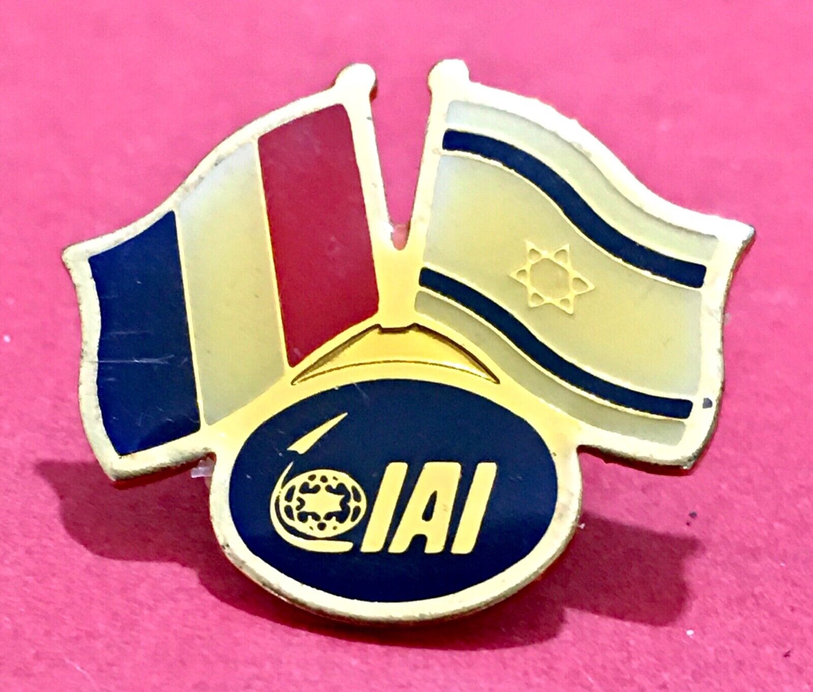 Vintage Pin Badge Israel Aerospace Industries, IAI Israel - France.