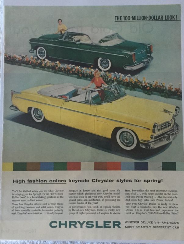 Vintage 1950's Chrysler Windsor Deluxe Magazine Advertisement Ad Sealed