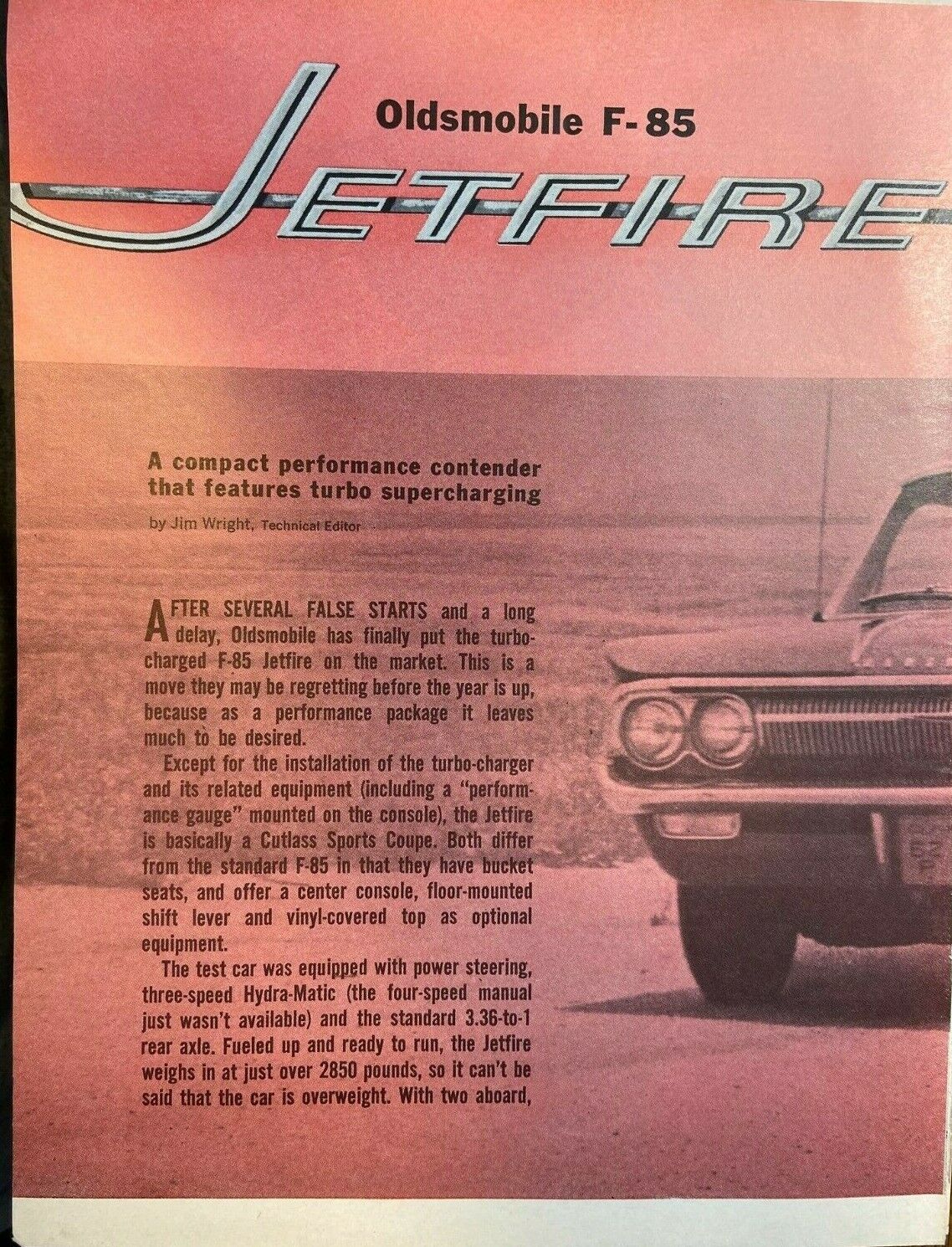 1962 Oldsmobile F-85 Jetfire illustrated
