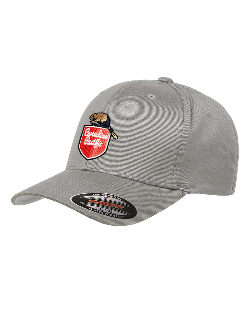 Canadian Pacific (CP) Embroidered 1950\'s Beaver Flexfit L/XL Cap - Light Gray