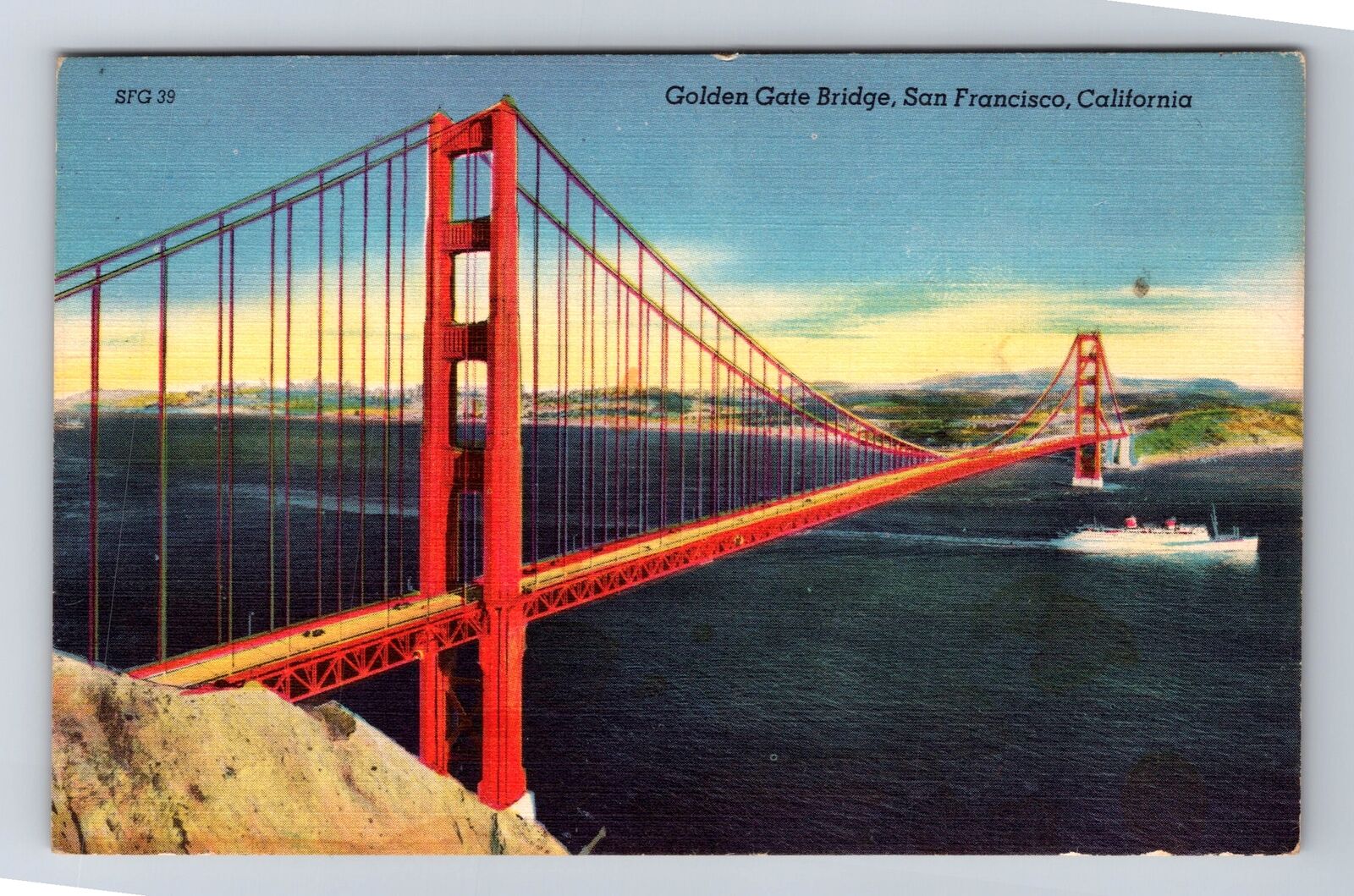San Francisco CA-California, Golden Gate Bridge, Antique Vintage Postcard