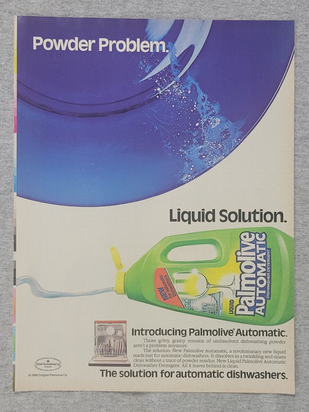 1986 Magazine Advertisement Page Palmolive Automatic Dishwasher Detergent Ad