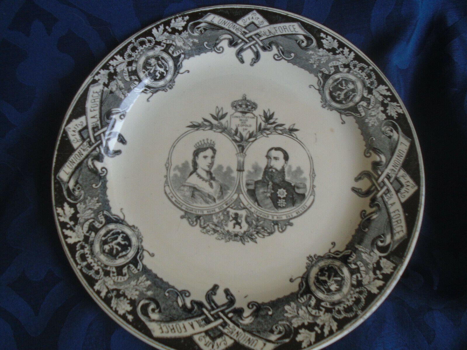 Plate commemorating the reign of King Leopold II of Belgium (1835-1909)