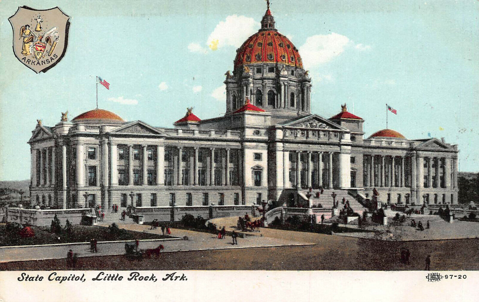 State Capitol, Little Rock, Arkansas, Early Postcard, Unused, 