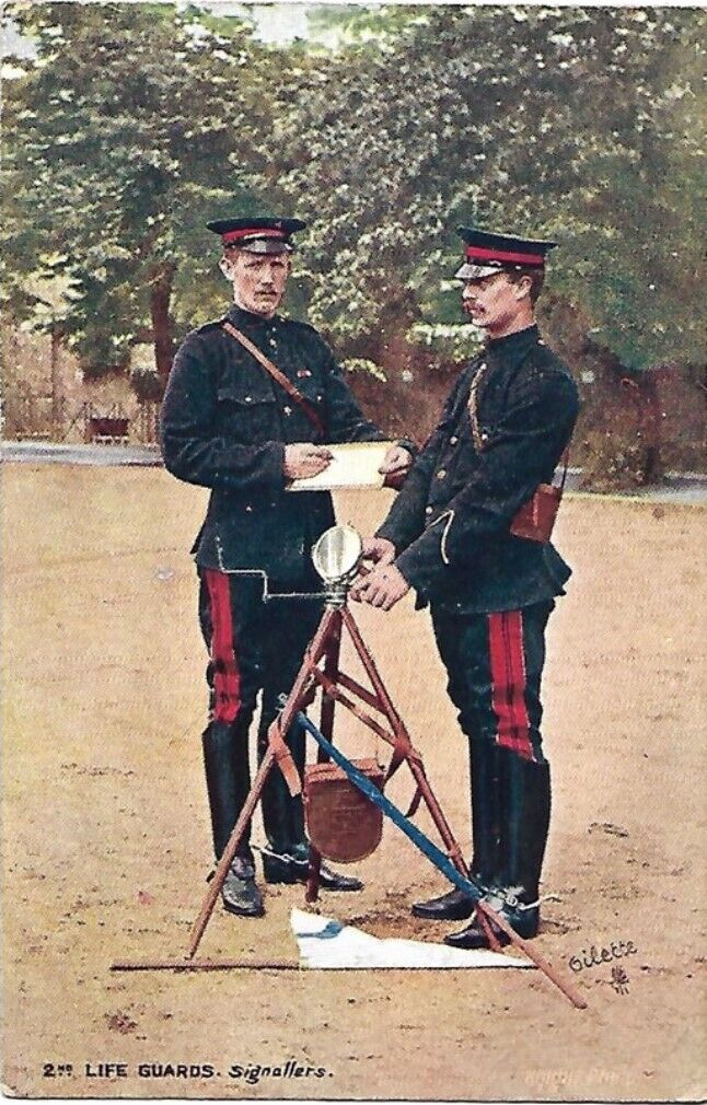 Original Tuck Oilette Postcard BRITISH ARMY SIGNALLERS 2nd Life Guards Cavalry