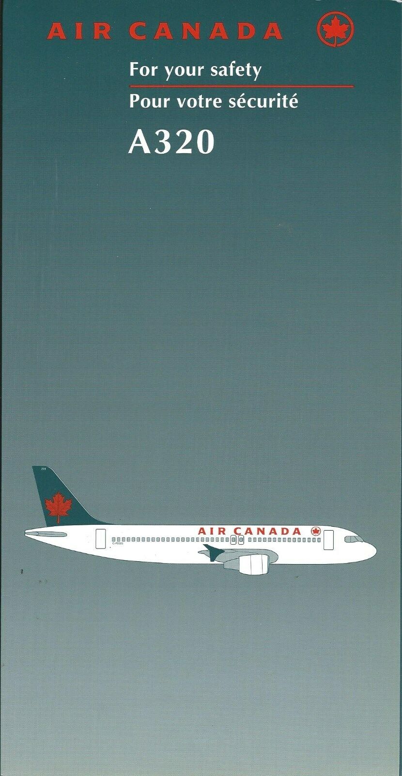 Safety Card - Air Canada - A320 - 1994 - 12-94 (S4158)