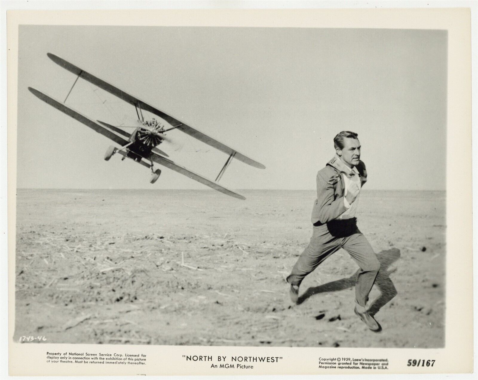 Cary Grant 1959 Alfred Hitchcock North By Northwest 8x10 Crop Duster Photo Plane