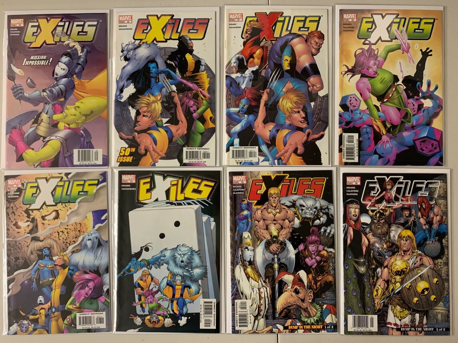 Exiles comics lot from:#49-61 avg 7.013 diff (2004-06)