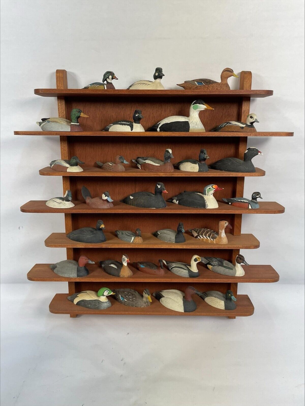 30 pcs Great North American Miniature Franklin Mint Ducks with Wooden Rack