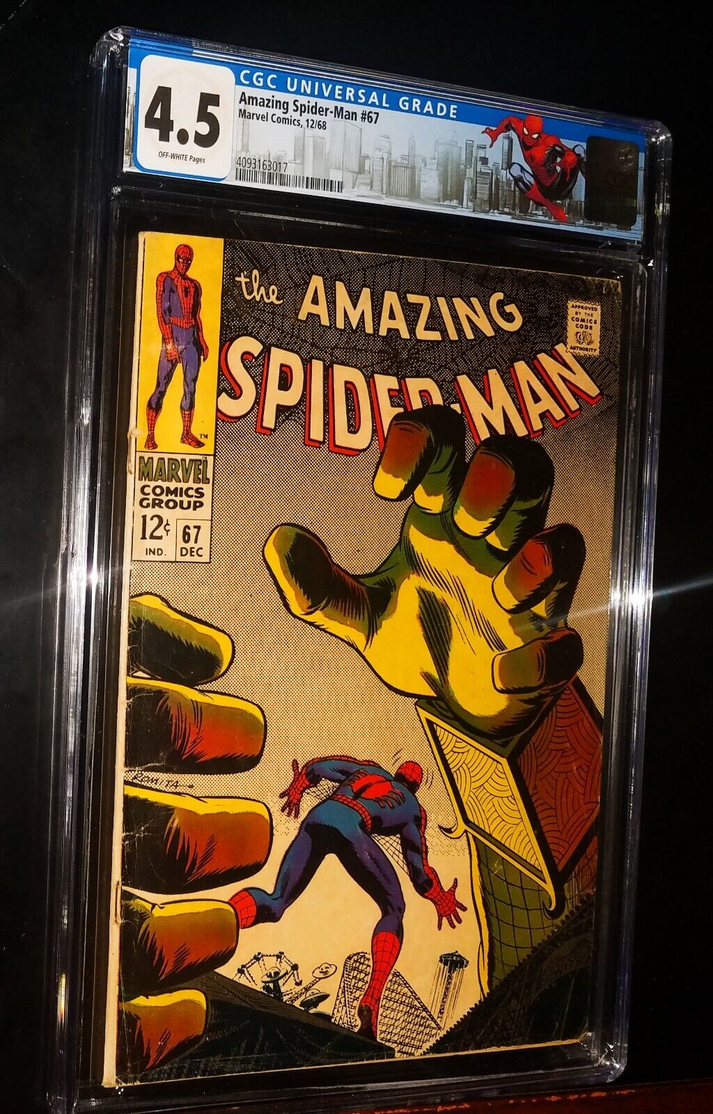 CGC AMAZING SPIDER-MAN #67 1968 Marvel Comics CGC 4.5 VG+ STAN LEE
