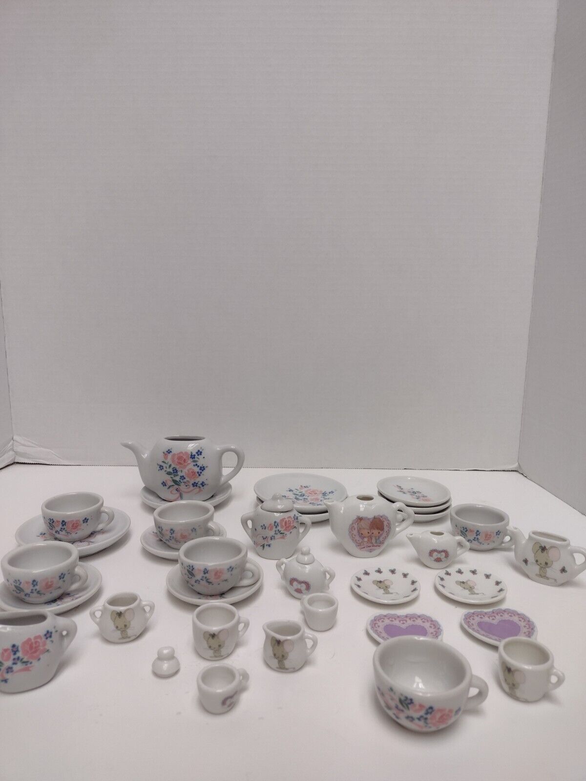 Vintage Lot Of Precious Moments Miniature Tea Set Pieces