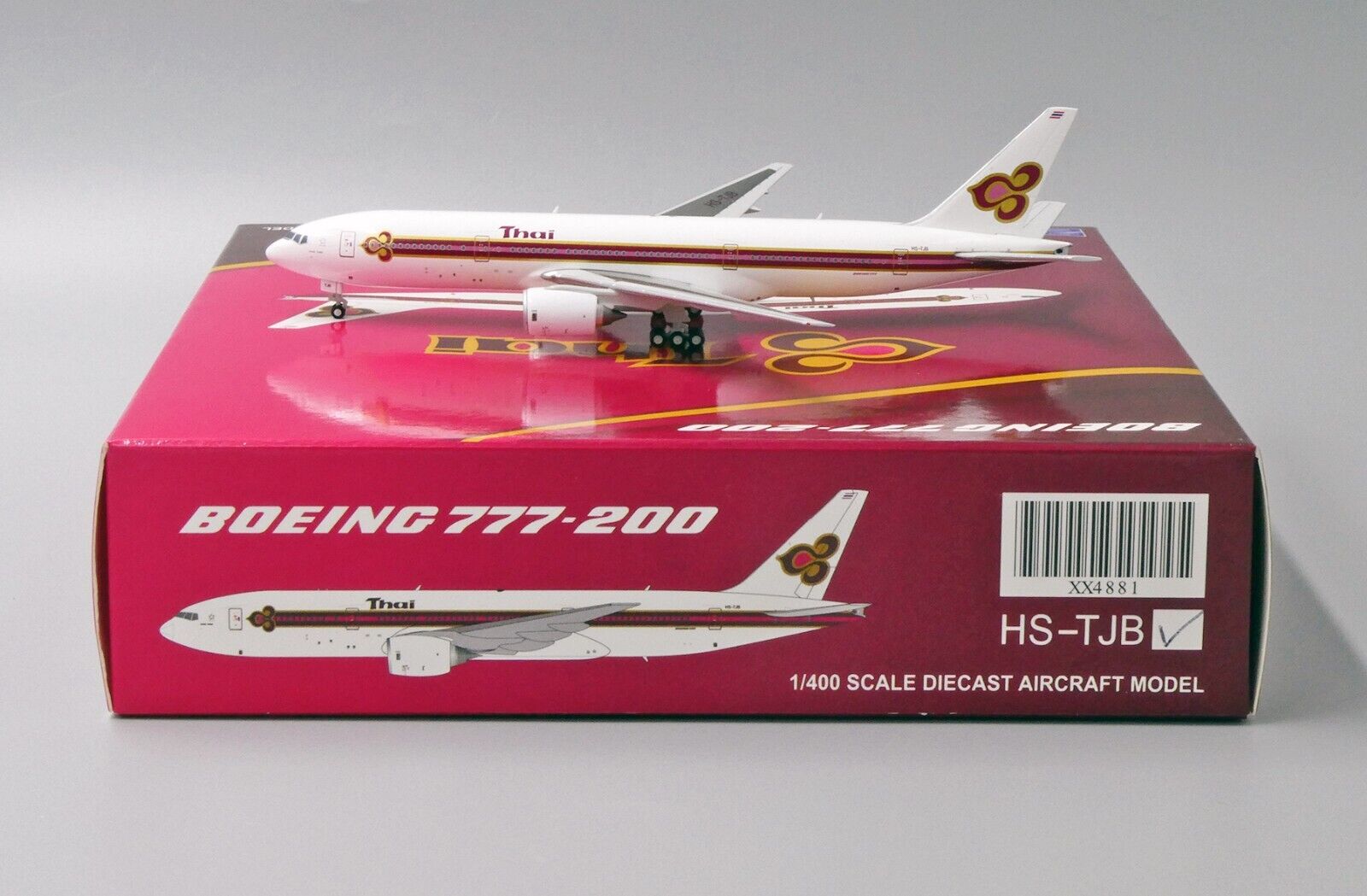 Thai Airways B777-200 Reg: HS-TJB JC Wings Scale 1:400 Diecast model XX4881