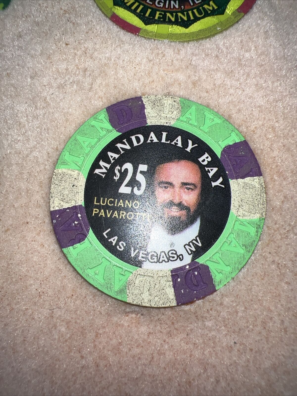 Mandalay Bay Casino Las Vegas Nevada $25 Luciano Pavarotti Chip 1999