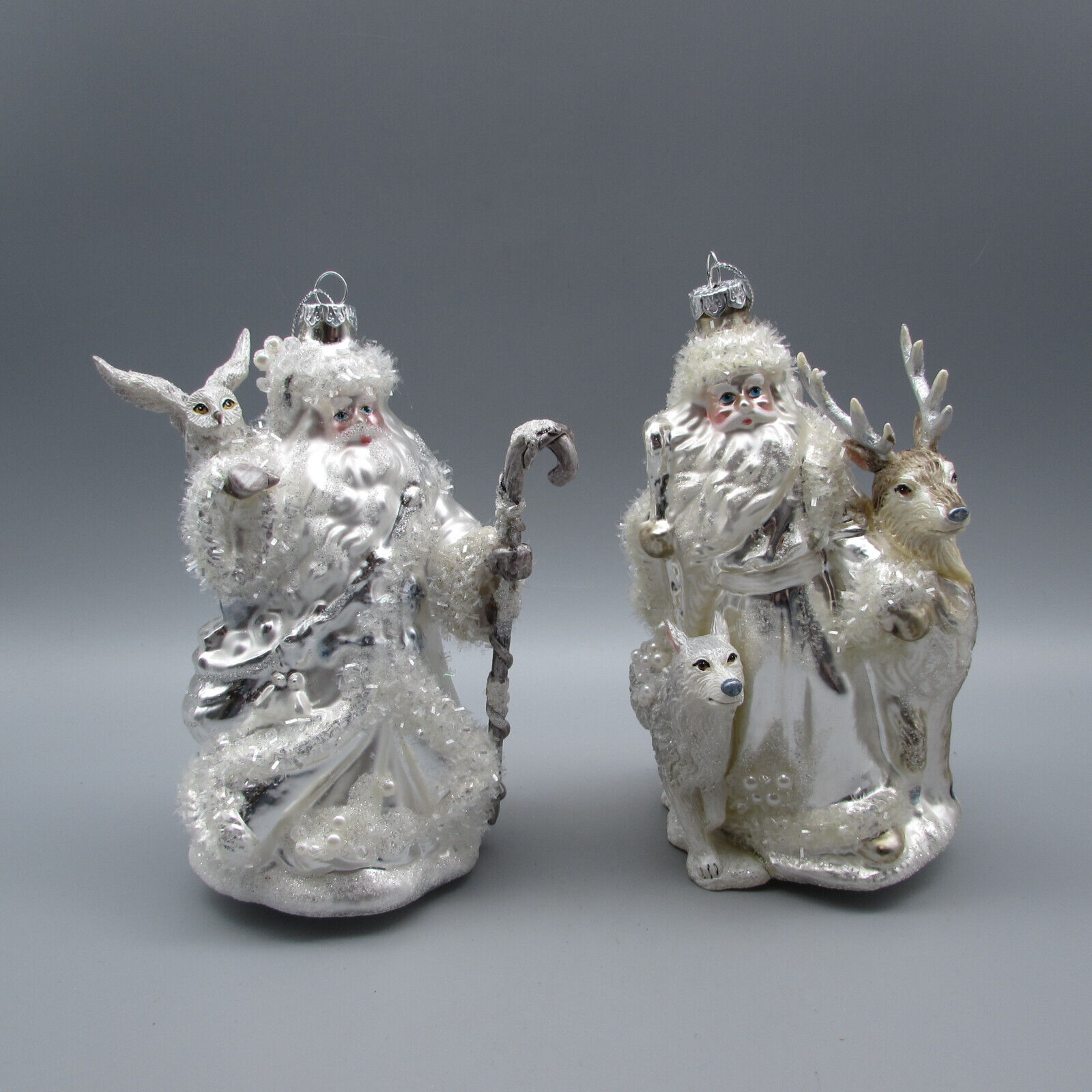 Katherines Collection Victorian Santa Christmas Ornaments - Set of Two