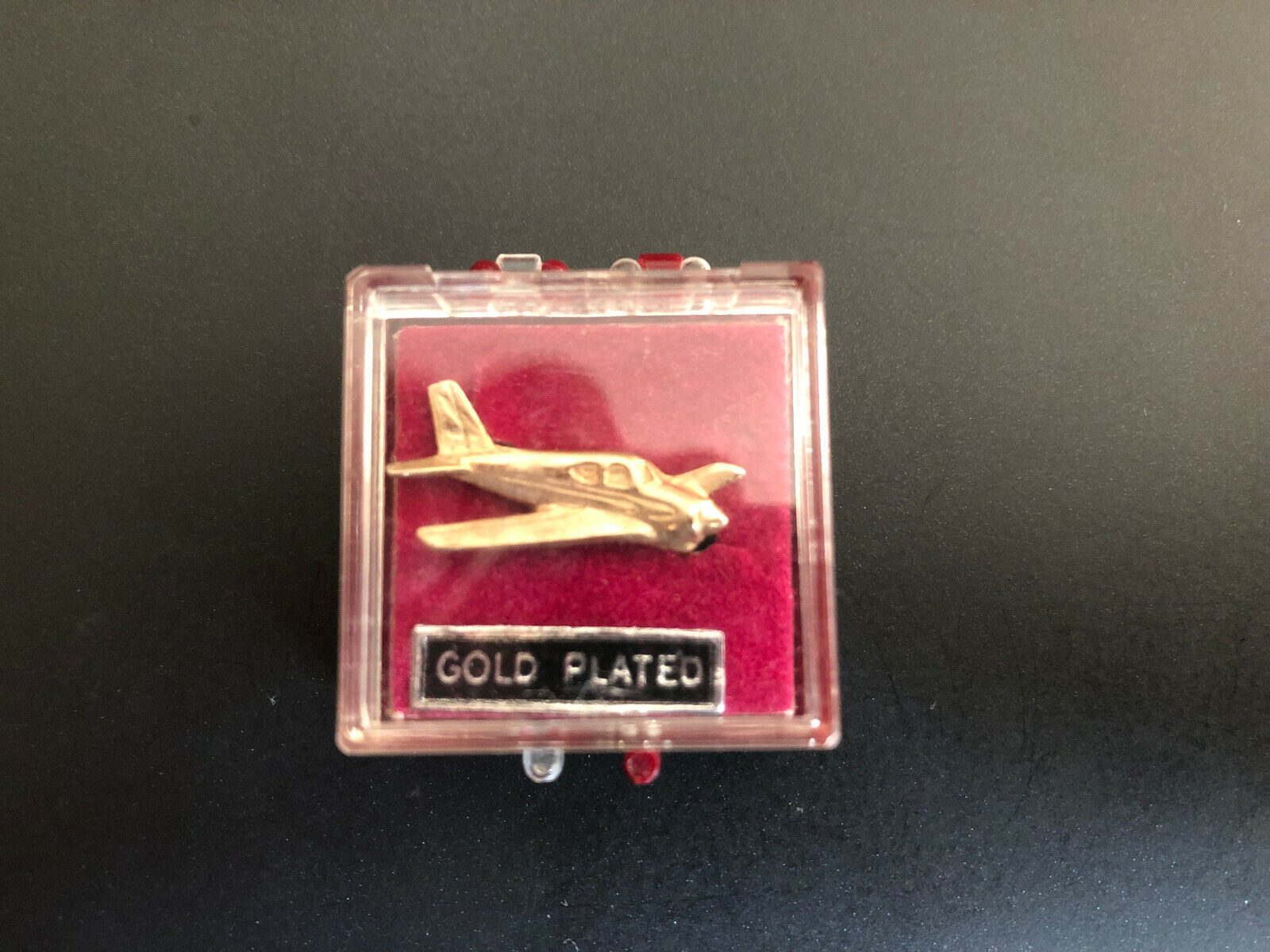 Vintage Gold Plated Cessna Airplane Low Wing Lapel Pin in Box