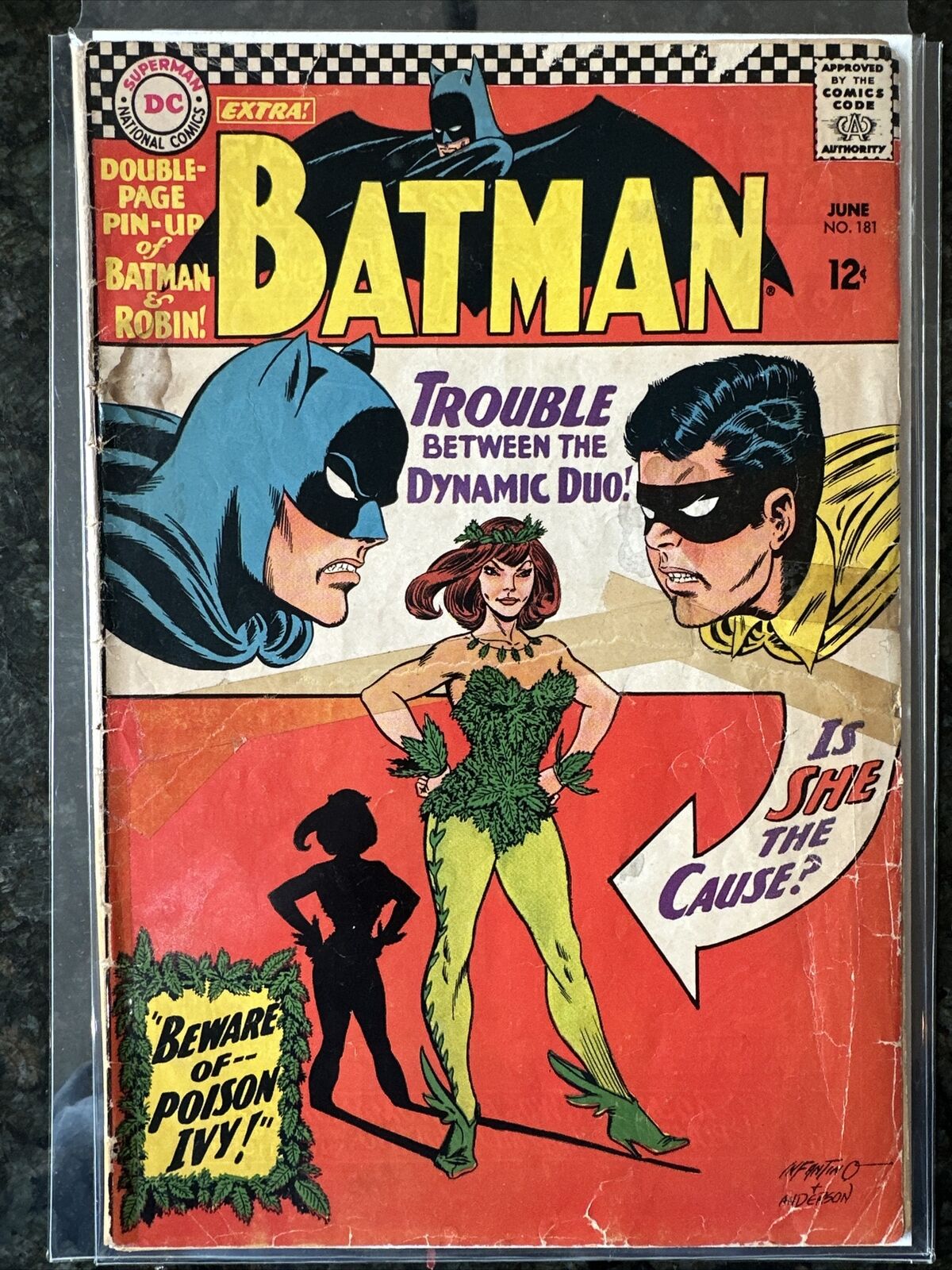Batman #181 1966 Key DC Comic Book 1st Appearance Of Poison Ivy With Pinup