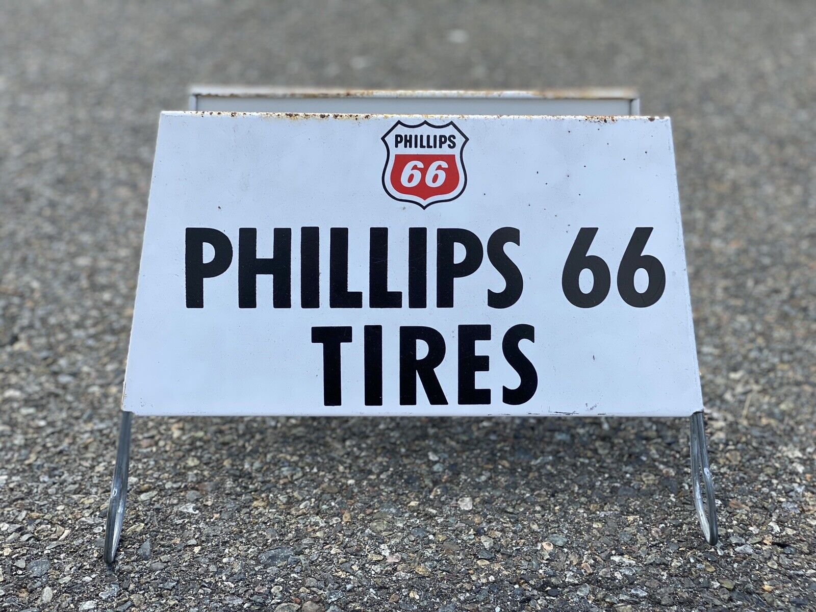 Vintage Phillips 66 Tires Porcelain Tire Stand Advertising Old Car Collectible