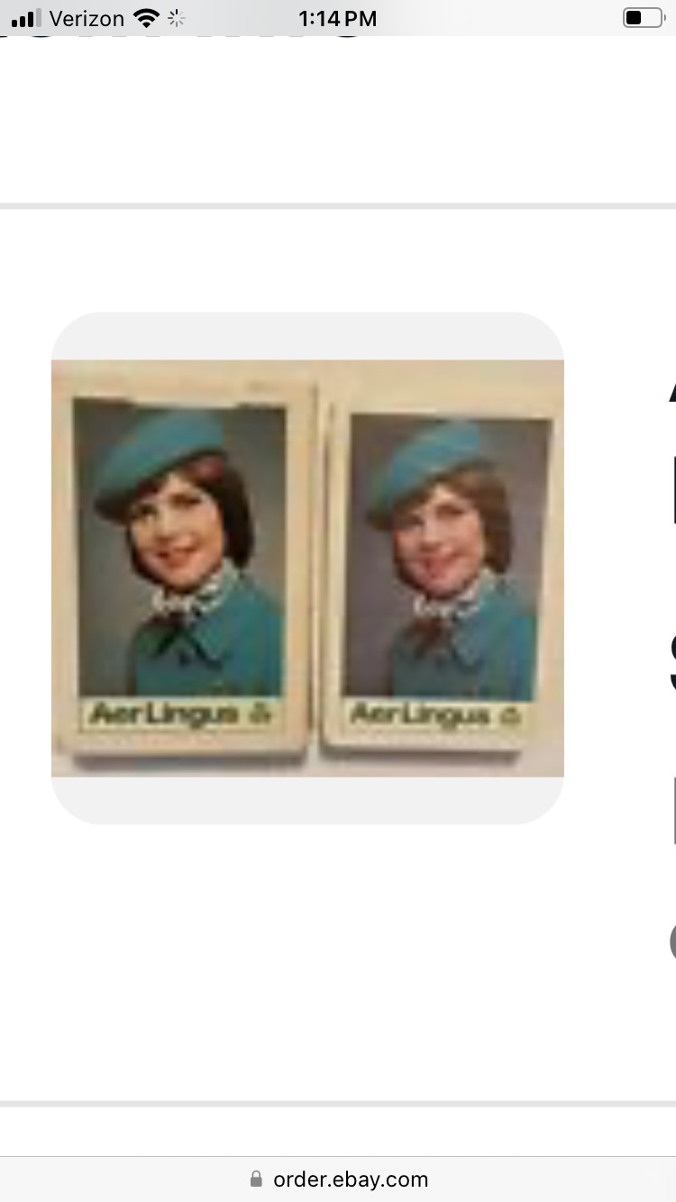 Aer Lingus Airlines Playing Cards. Flight Attendant. Mint Sealed. 