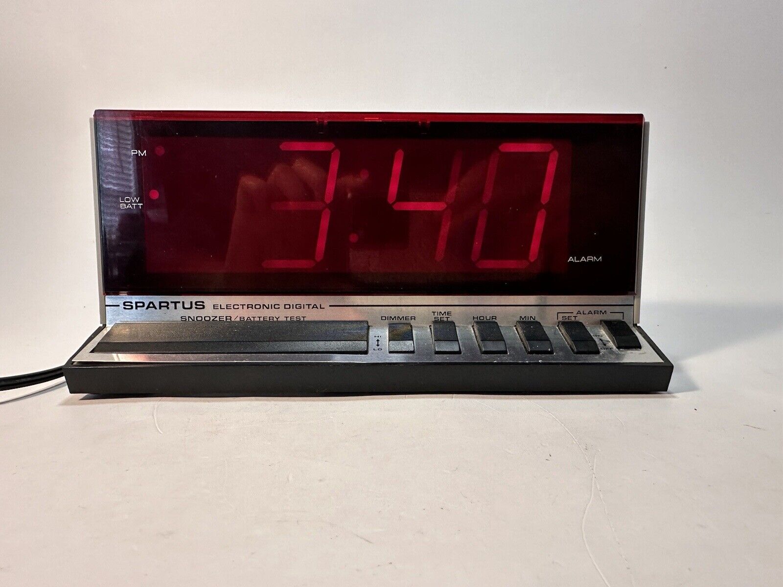 Vintage Spartus Electronic Digital Alarm Clock No. 1150 Snoozer Dimmer RARE VGC