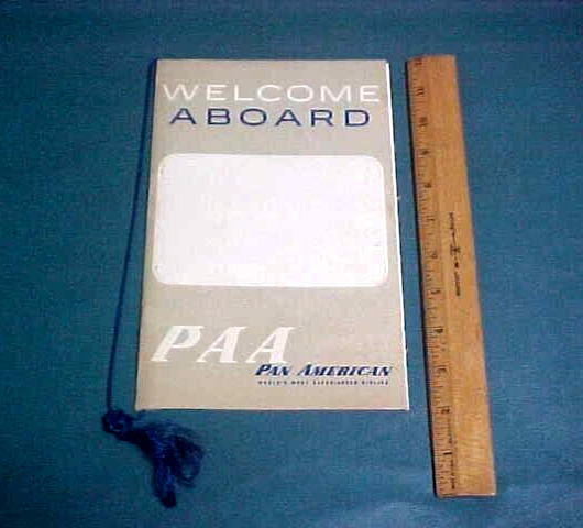 Vintage 1957 Pan American Airlines Booklet Welcome Aboard w/ Menu-Passenger List