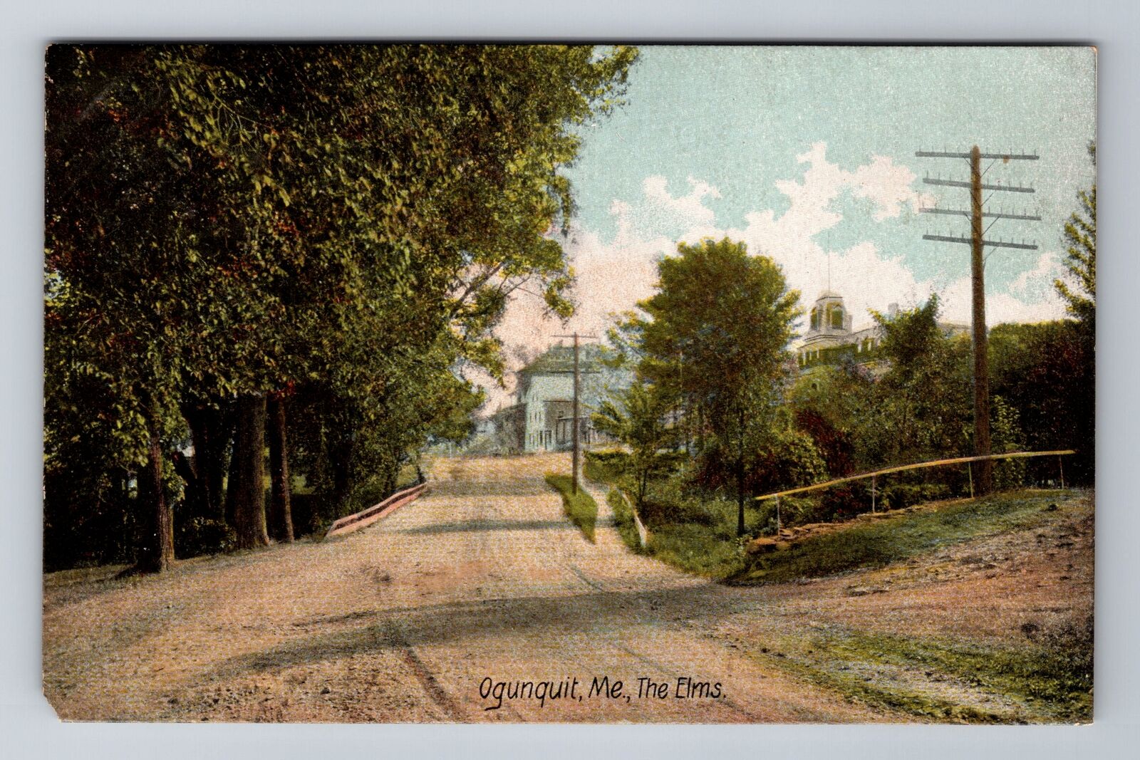 Ogunquit ME-Maine, The Elms, Advertising, Antique Vintage Souvenir Postcard