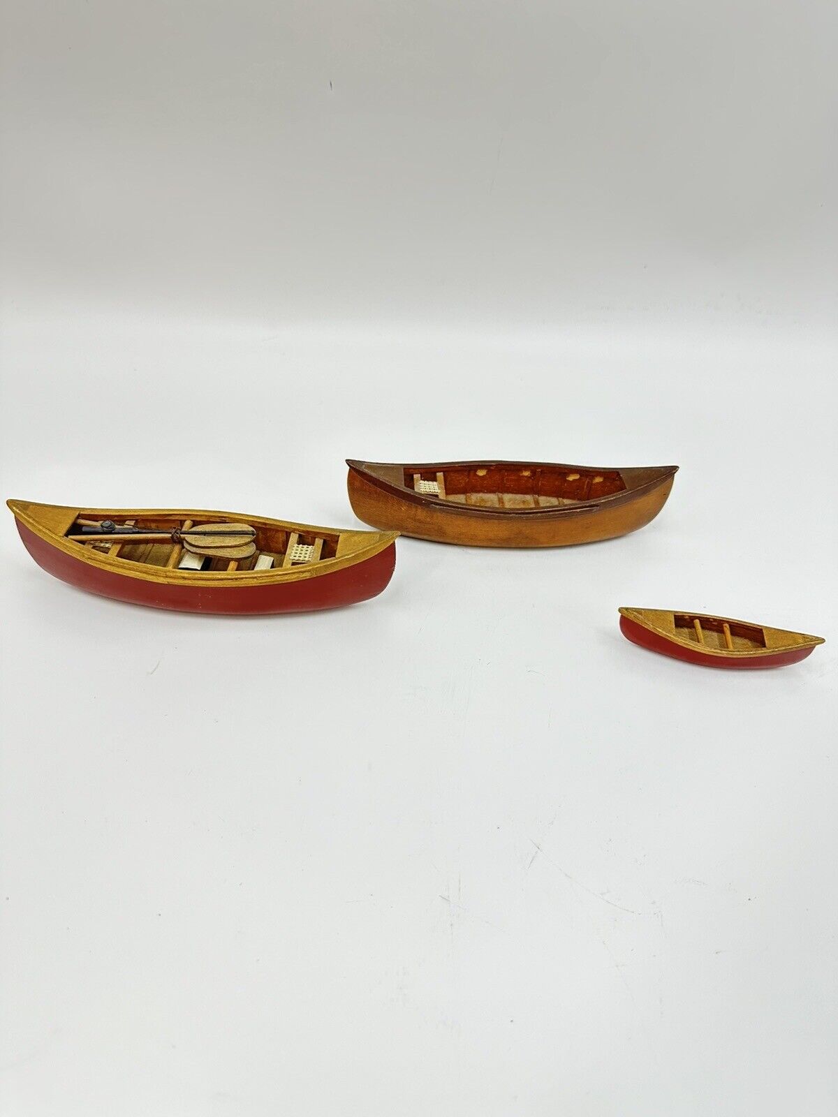 Vintage Encore Creations Handmade Wood Model  Boat Lot.  Amazing Detail