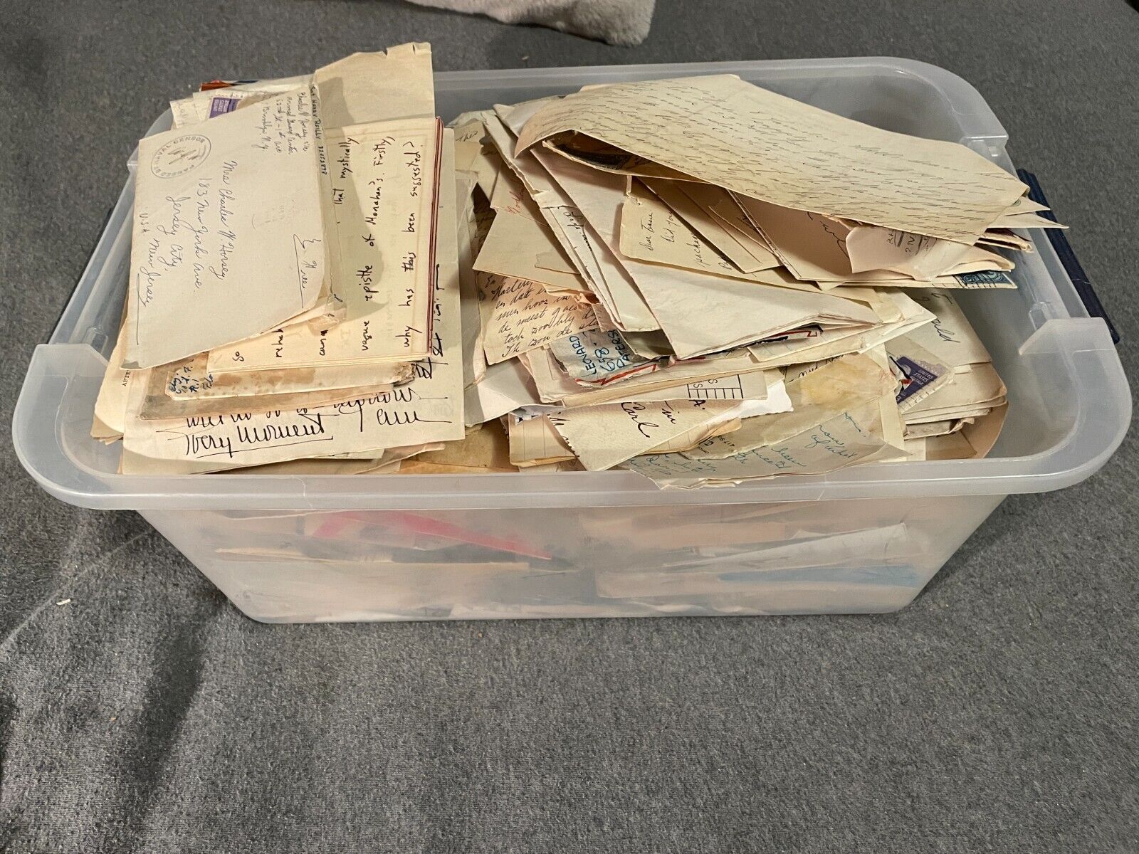 Lot of 100's Of Vintage Letters Correspondence WWII Ephemera 1880's - 1950's Vtg