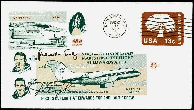 STA#1 Gulfstream Test Flight Cover Signed by TRULY & ENGLE