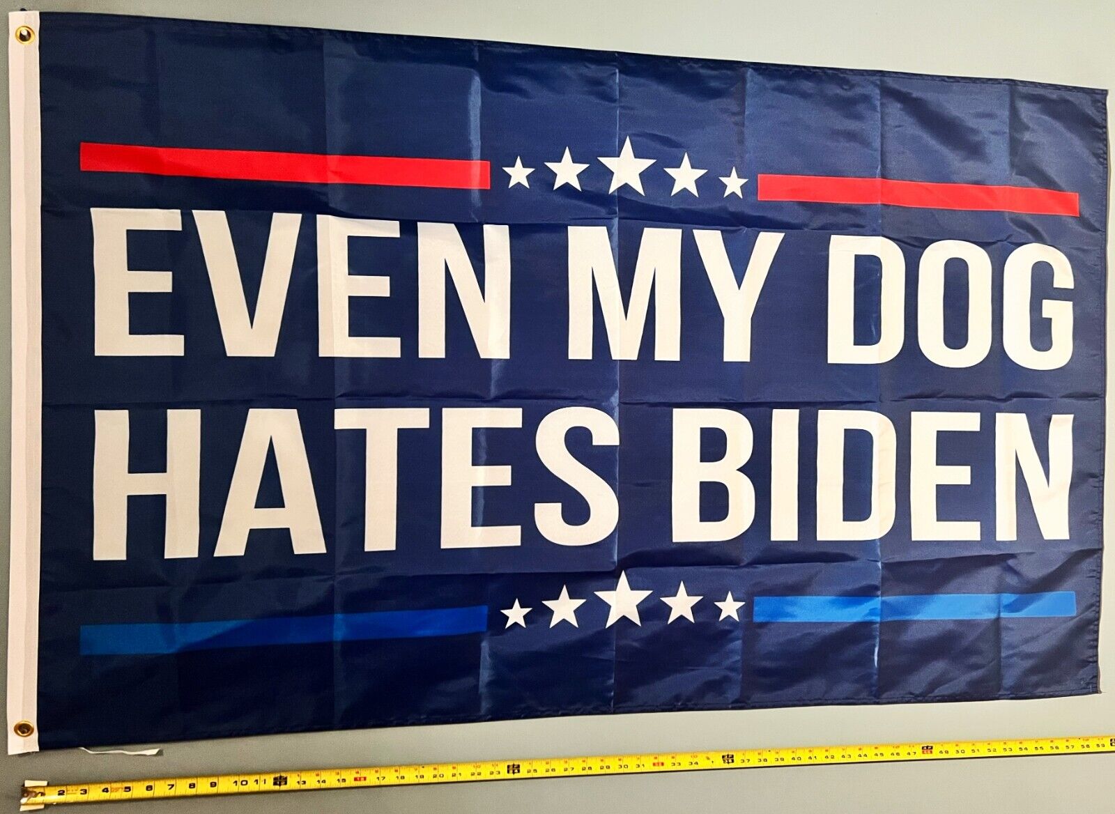 DONALD TRUMP FLAG FREE USA SHIP Dog Hates Biden Republican Desantis USA Sign 3x5
