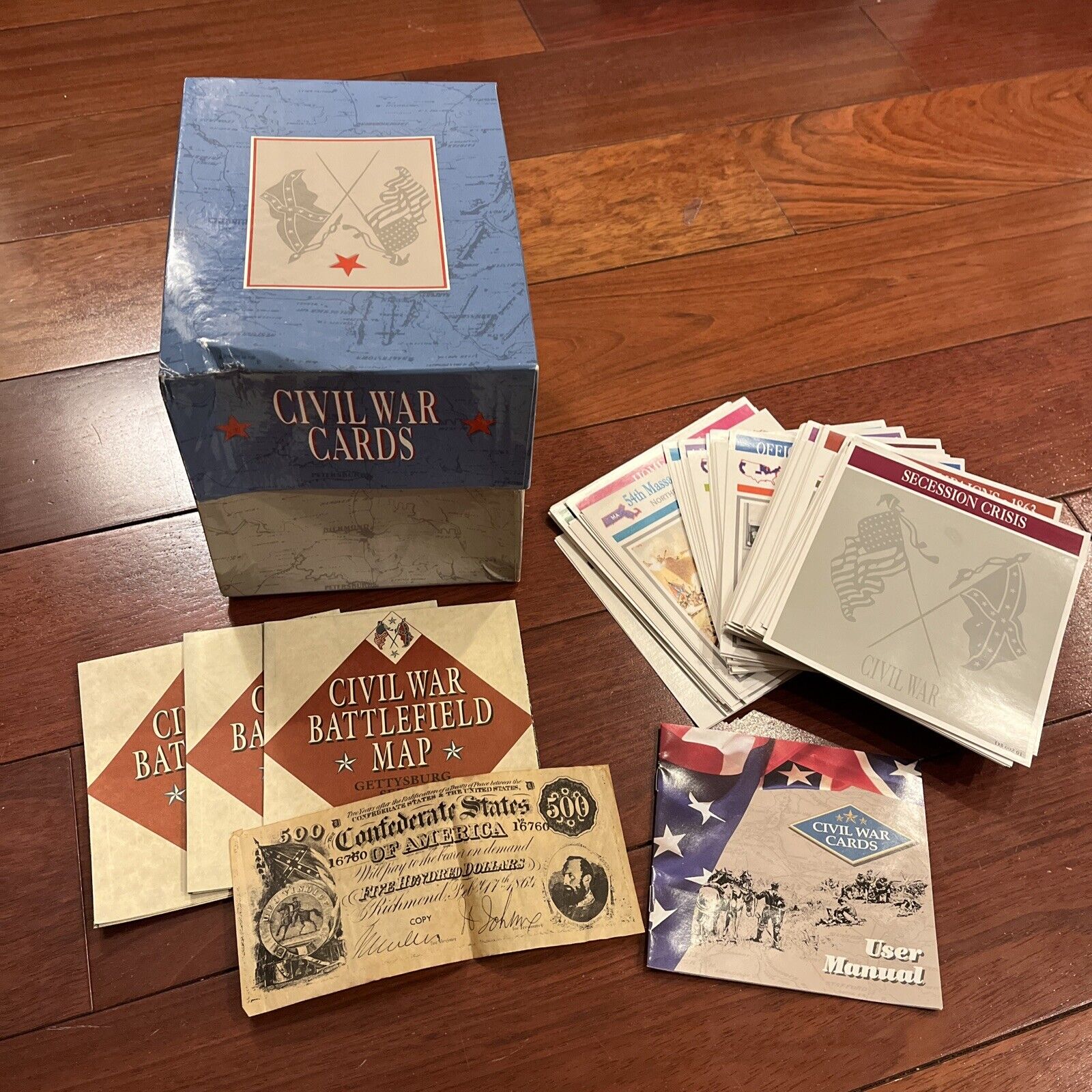 CIVIL WAR CARDS BOX SET, Atlas Editions, educational cards, maps, Confederate $