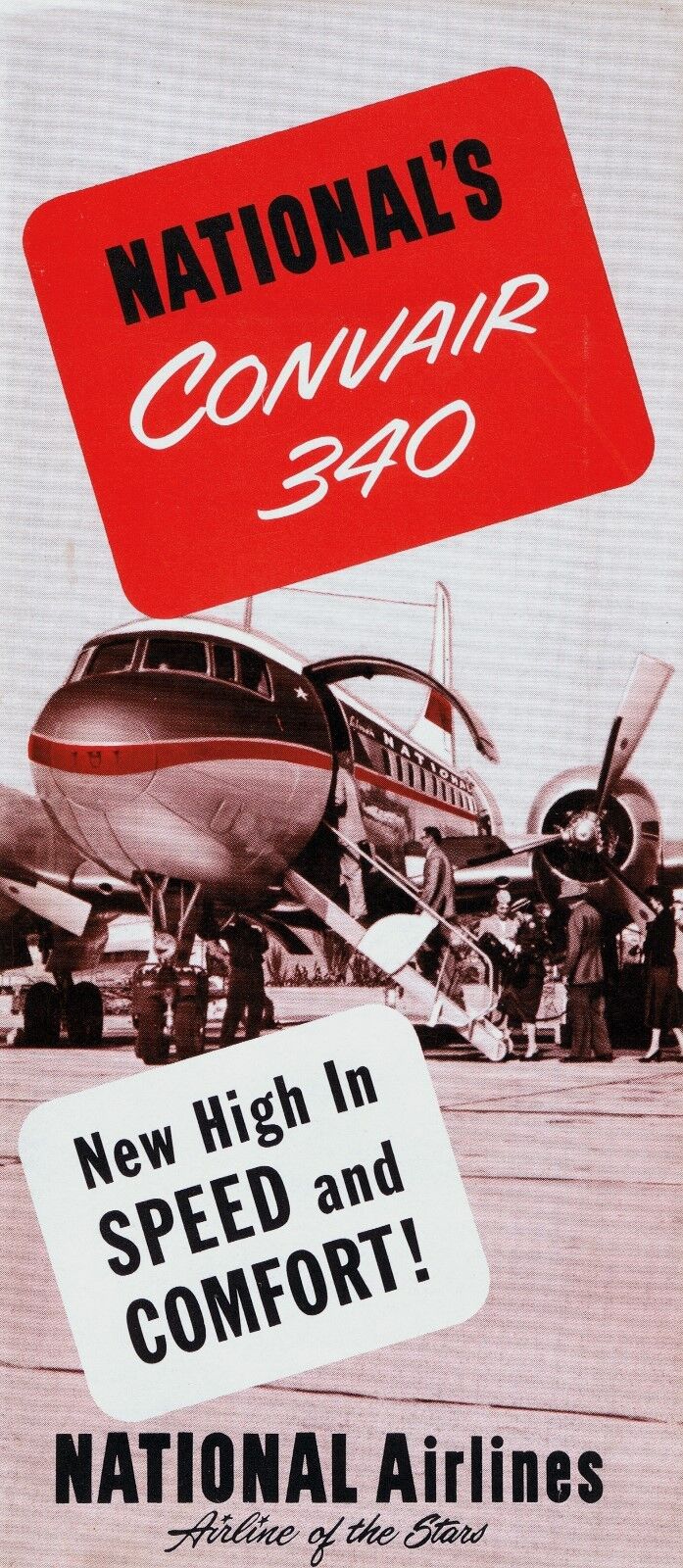 National Airlines Convair 340 Brochure =